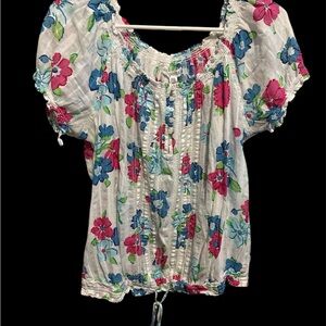 Aeropostale Floral Y2K Cottagecore  Festival Coquette Girl Blouse size XXL VGUC